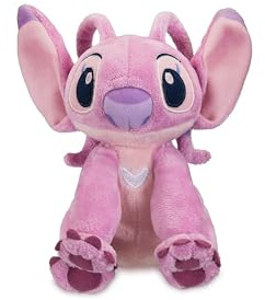 Disney Store Official - Lilo & Stitch - Angel - Mini Bean Bag Kuscheltier - 17 cm/7 - Knuddeliges rosafarbenes Alien-Kuscheltier - Ab der Geburt geeignet
