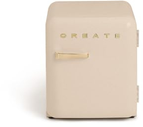 CREATE / RETRO FRIDGE 50 GOLD/Frigorífico arena maneta oro / 85W. minibar. un estante. diseño retro. 50 cm. dos repisas. capacidad de 48L. bajo consumo. 50x44x49.8 cm