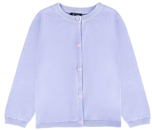 Soudittur Fille Enfants Cardigan Coton Uniforme Scolaire Pulls Casual Tricot Manches Longues Col Rond