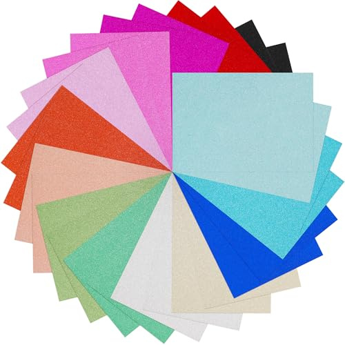 28 Sheets 14 Colours Glitter Cardstock - 21 * 29.7CM A4 Size Non Shed Sparkle Colored Paper 250gsm/92lb Heavyweight Thick Paper for DIY Decorations,Card Making,Invitations,Postcards PAC02MX1