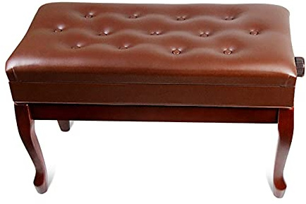 XAoSCd Klavierbank Aus Leder, Höhenverstellbar, Mit Automatischer Hydraulischer Hebefunktion, Deluxe-Klavierbank Mit Ablagefach, Für Kinder Und Erwachsene, Braun,Brown