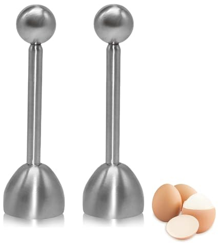 2 Stück Eierköpfer Edelstahl Eieröffner, Eier Cutter Eierköpfer, Eier Cracker für Weiche und Hartgekochte Eier oder Rohe Eier (2)