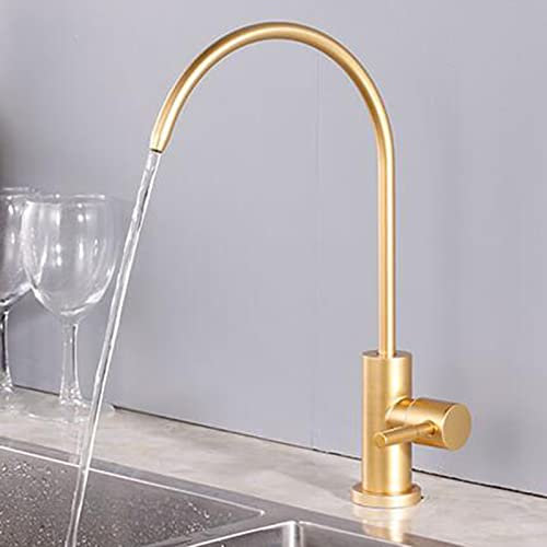 Rubinetto depuratore Acqua Potabile Rubinetto Oro Spazzolato Rubinetto Filtro Acqua da Cucina in Acciaio Inossidabile-B