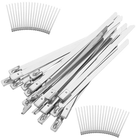 DOITOOL 100pcs Heavy Duty Stainless Steel Metal Zip Ties for Cable Fixing Fences Garden Use Reusable Wire Ties