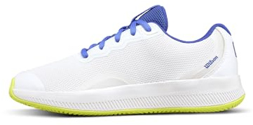 WILSON Intrigue Lite Women's Tennis Shoe - White/Amparo Blue/Safety Yellow, Size 8 US