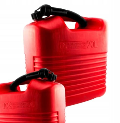 Anwicar Benzinkanister Kunststoff - Kraftstoffkanister mit Einfüllstutzen - Robuster, auslaufsicherer Reservekanister für Benzin & Diesel - Ersatzkanister - 20 L - Rot