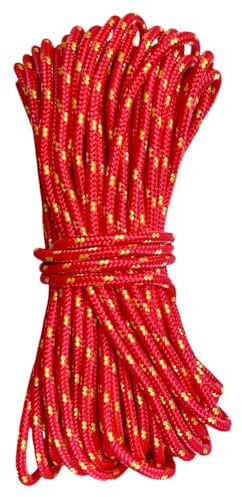 BK Shop Polypropylenseil 8 mm x 30 m | Geflochtene Schnur PP Rot, Wasserdichtes Seil mit Kern, UV-beständiges Zugseil, Polypropylen-Kordel für Bauwesen, Verkehr