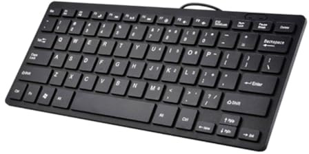 Asyduey Clavier Filaire Compact USB - Clavier Ultra Fin pour PC Mini Clavier de Noir