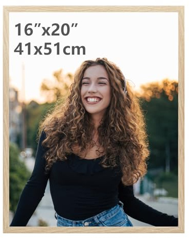 Ditwis Bilderrahmen 40x50 Holzfarben, Fotorahmen für 50x40 cm Poster, Fotos und Kunstwerke, Modern Posterrahmen zum Aufhängen, Rahmen für Wohnungen, Büros und Galerien