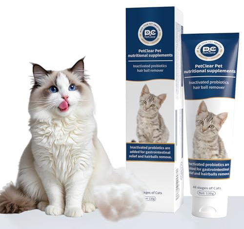 PCpetclear Lösung für Katzenhaarballen Reduziert den Haarausfall bei Katzen, nährt und pflegt das Fell Keine Futterlockstoffe.120g