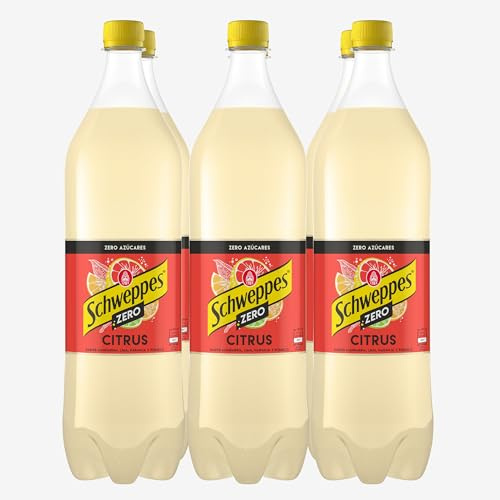 Schweppes Citrus Zero, Refresco sin Azúcar ni Calorías - Botella PET, Pack 6 x 1,5 L