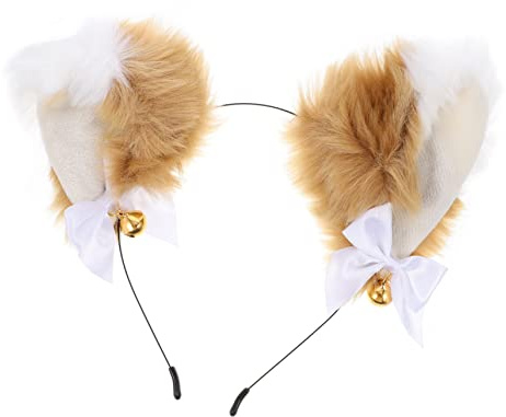 FOYTOKI Tocado De Fiesta Orejas De Personaje De Anime y Cascabeles, Diadema De Pelo Sintético Para Eventos De Cosplay y Fiestas Temáticas Para Todas Las Edades