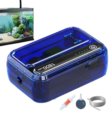 Bomba de Aire para Acuario - Recargable por USB para oxigenación | Aireador de oxígeno portátil y Ajustable para Acuario Estanque hidroponía Cebo Agua Dulce Salada