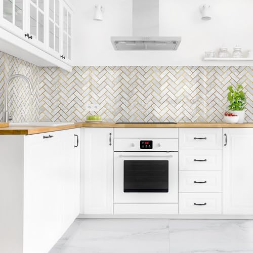 micasia Crédence de cuisine adhésive imperméable avec motif sans joint revêtement mural avec motif film rigide mat gris fond de hotte imitation carrelage 2070 (400x70cm)