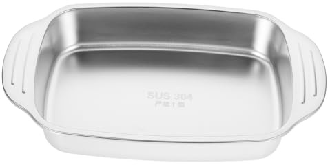 ERINGOGO Stainless Steel Rectangular Fish Roasting Pan for Induction Cookers Durable Baking Tray for Grilling Small Lobsters Home and Restaurant Use Stylish Modern Design