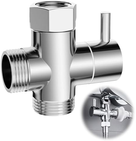 3 Voies Soupape en Laiton G1/2, Inverseur Douche Mitigeur Chromé, Robinet wc 3 Voies Pour Salle de Bain et Cuisine