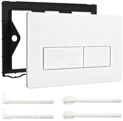 Placca di comando WC, piastra di scarico a doppio scarico compatibile con GEBERIT SIGMA01/20/21/30 UP300/320, placca di ricambio 115.770.11.5, dimensioni 243×163mm, bianco