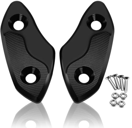 MFGZD CNC Motorrad Außenspiegel Loch Cap, 2PCS Aluminium Moto Spiegel Block Off Cap Für RSV4 2009-2025 / RSV4 1100Factory 2020-2025 / RS660 2020-2025 (Schwarz)