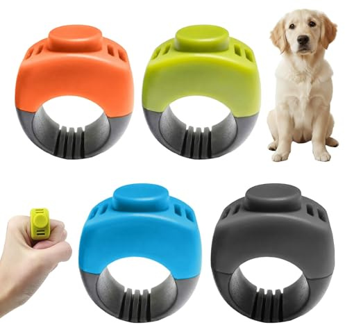 4 Piezas Clicker Perro (19mm/21mm) Clicker Dedo, PráCtico Clicker Entrenamiento para Perros Clicker Gato Clicker Perro para Adiestramiento De Perros, Gatos Y Caballos, Adiestramiento Recuperación