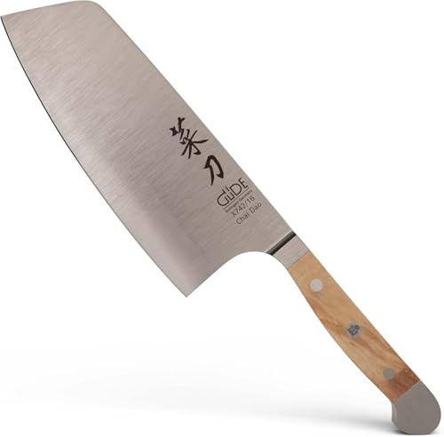Güde Solingen - Chai Dao M, China Kochmesser geschmiedet, 16 cm, Olivenholz, ALPHA OLIVE, Doppelkropf, Handmade Germany