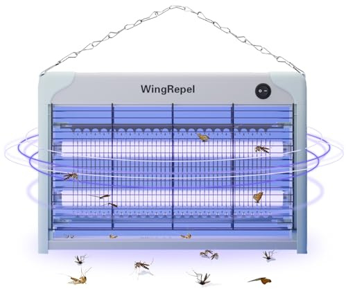 WingRepel UV Lampe Anti Moustique Interieur 20W, Piège à Moustique Electrique, 2400V Tue Moustique Electrique Efficace pour Cuisine, Salon,Restaurant, Fermes, Entrepôts, Hôpitaux