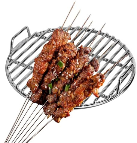 Griglia Barbecue Rotonda Antiaderente In Acciaio | Griglia Per Barbecue A Carbone Per Casa, Uso Commerciale, Ristorante, Viaggio, Barbecue, Giardino, Campeggio e Pesca