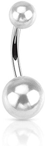 beyoutifulthings Bauch-nabelpiercing 1,6mm 10mm Perle Kristall Halb-edelstein Nabel-Piercing Edelstahl Chirurgenstahl Bananabell Zirkonia