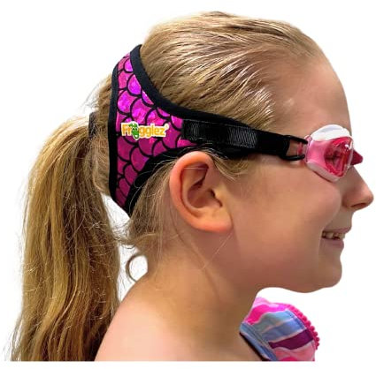 Frogglez Anti-Fog Swimming Goggles for Kids under 10 (Ages 3-10) Recommended by Swim Instructors; Premium Pain-Free Strap - Mermaid