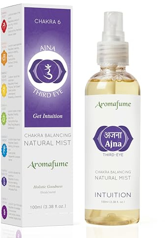 Third Eye Chakra Natural Mist by Aromafume | 100ml/3.3 fl oz | Ajna | Aromatherapy Spray for Chakra Healing | Rose & Juniper Extracts | Essential Oil Spray for Meditation, Yoga, Reiki