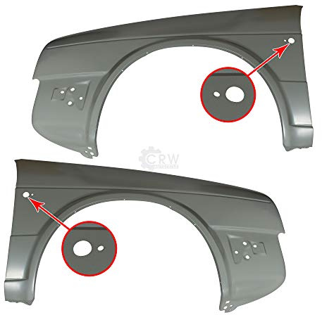 Diederichs Kotflügel Fender Set für VW Golf Jetta 2 II 19E Bj. 08.83-12.92, Metall, Schwarz oder Grau, vorne links und rechts mit Blinkerloch