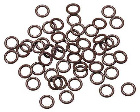 sourcing map Förpackning med 50 fluorgummi O-ringar 6 mm OD 4 mm ID 1 mm bred metrisk FKM tätning