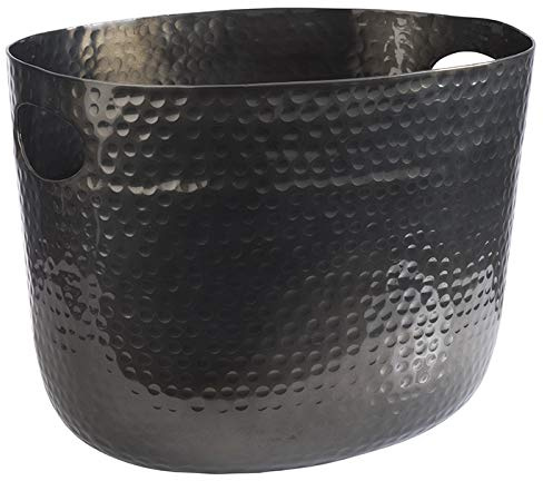 APS 36112 Wein- / Sektkühler, 30 x 23,5 cm, H: 23 cm, Aluminium, Gunmetal-Look, gehämmerte Oberfläche…