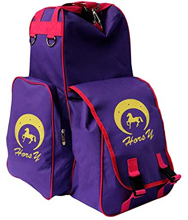#N/A/a Mochila Ecuestre portátil Casco de Montar a Caballo Botas Bolsa de Pantalones para Deportes al Aire Libre - Púrpura