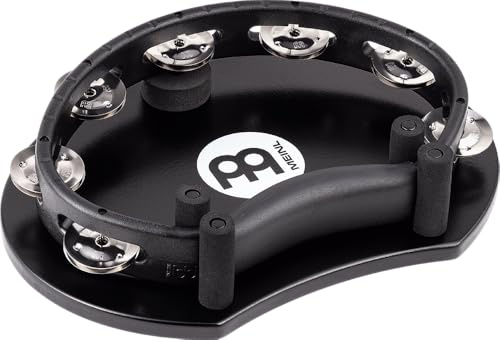 Meinl Percussion Tambourine Holder Set, Schwarz (MPTHS) | 2-teiliges Set mit Tamburinhalter und Tamburin, Spielbar mit Fuß, Hand oder Drum Sticks, Birke und Kunststoff