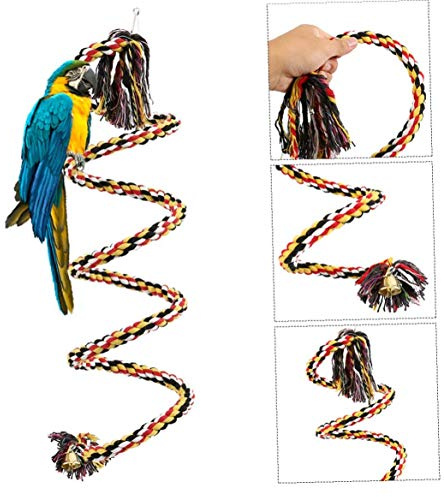 Stor papegojleksak för Ara afrikansk grå stor parrot leksak rep fågeltillbehör sällskapsdjur fågel spiral klättring stående perch