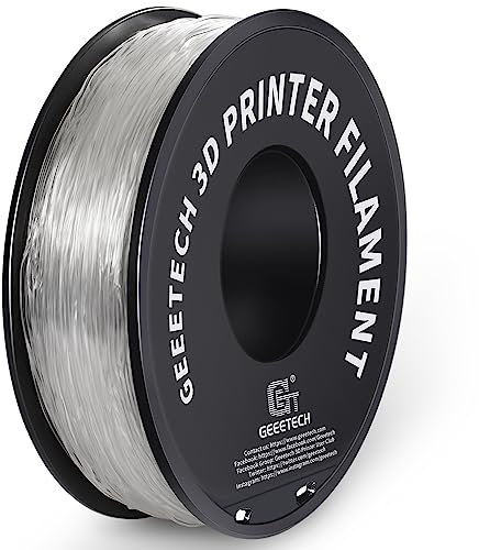 GEEETECH TPU Filament 1,75 mm +/- 0,02 mm für 3D Drucker, 1KG 1 Spool Transparent