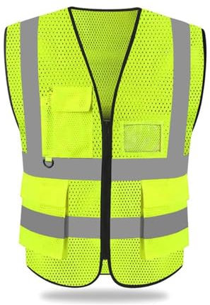 GOIEHIR 3XL Warnweste Hohe, Reflektierende Sicherheitsweste, Netz-warnschutzweste, Fahrradweste mit reflektorstreifen, Reißverschluss