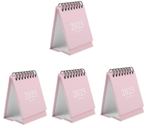 DIYEAH 4stücke Mini Tischkalender Kompakter Schreibtischkalender Mit Spiralbindung Pastellfarben Für Büro Zuhause Dekoration