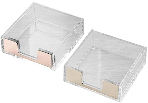 Gogogmee 2stücke Acryl Notizzettelhalter Notizblockspender Schreibtisch-Organizer Büroklammerhalter Karteikartenhalter Für Home-Office-zubehör