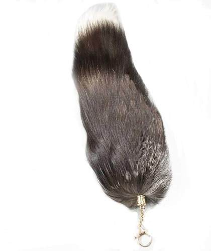 Nocyclonic Fuchsschwanz Anhänger etwa 40CM fox tail, Extra Groß Schlüsselring Tasche Schlüsselketten Anhänger Weich Flaumig Fell Schwanz Keychain Zusätze AutoHandtasche Dekoration (I)