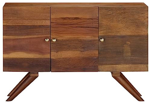 HEFZGDB Sideboard Braun Altholz Massiv 110x30x75 cm Aufbewahrungsschrank Küche Küchenschrank Barschrank Mehrzweckschrank für Dessert Shop Küche Wohnstube Café