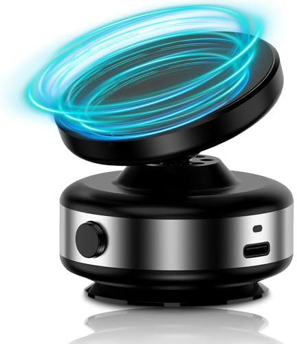 WODHMIEY Magnetic Car Phone Mount with Vacuum Suction, 360° Rotating Ball Joint, Magnetic & Electric Suction Base, Compatible with iiPhone 16/15/14/13/12 & Android, for Car, Home, Gym, Kitchen,Mirrors