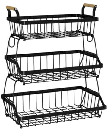 LOVIVER Canasta de Almacenamiento de Frutas, Recipiente de Cesta Decorativa, Centro de Mesa Centropítica de múltiples Niveles de Almacenamiento de Frutas para