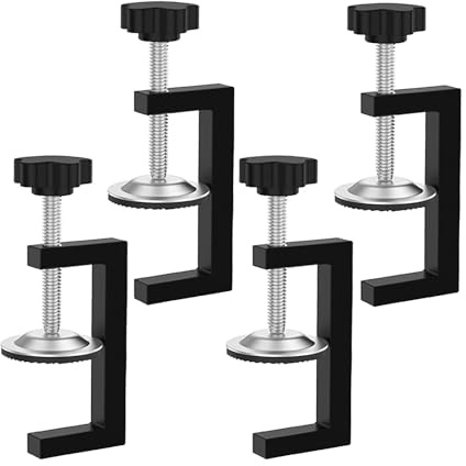 HSUYUN Serre Joint Kit, 4 Pièces Pinces G, Pince G Réglable, Pinces 10-57 mm, Noir Serre Joint Menuisier Clip, pour le Travail du Bois, le Soudage, la Construction