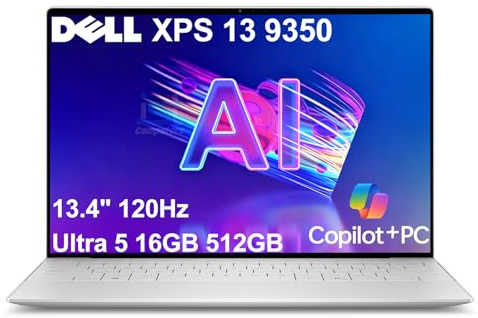 Dell XPS 13 9350 AI Business Laptop (13.4 FHD+ 120Hz, Intel Core Ultra 5 226V (> i7-1355U), 16GB RAM, 512GB SSD) Copilot+ PC, Backlit, RGB Webcam, Fingerprint, 2x Thunderbolt 4, Wi-Fi 7, Win 11 Pro