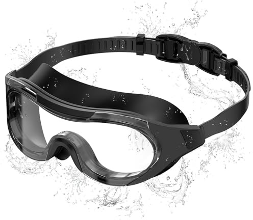 Seaflar simglasögon unisex anti-dimma UV-skydd | dykglasögon vuxna stor ram HD-lins | professionella simglasögon för simning dykning och vattensporter – BBK-T-BK