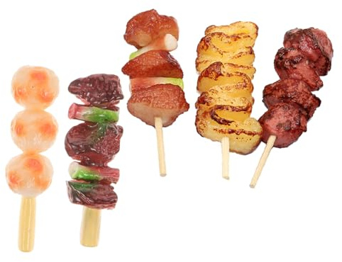 MOLUCKFU 5 Stück Teiliges Realistischer Fake BBQ Grillspieße für Pädagogisches Buntes Grillfleisch Nachahmung Geeignet für Kindergarten Dekoration und Kreatives