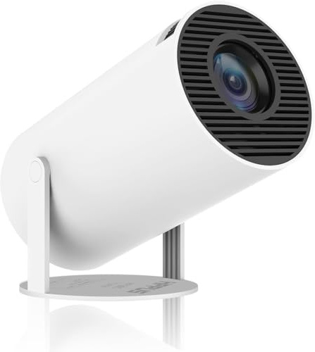 [180°Adjustable Stand] Smart Mini Projector with Android TV, Upgrade HY300 Pro Portable Projector with WiFi and Bluetooth, 4K Support, Auto Keystone