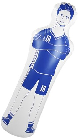 Aumotop Uppblåsbar Fotbollsträningsdocka Bärbar PVC-slagsäck för Fotbollsboxare, 40x160 Cm, röd/blå, 100 Kg Bärkraft - Idealisk för Fotbollsspelare eller Boxare (Blå)