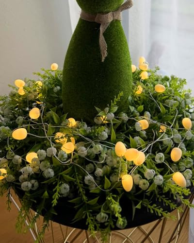 AdalyRoma Guirnalda de luces de Pascua, 3.2 m, 40 ledes,decoración de Pascua, luz blanca cálida, para interior y exterior